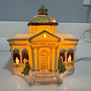VTG 1993 Dickens Collectables Town Opera House Lighted Porcelain Xmas Village